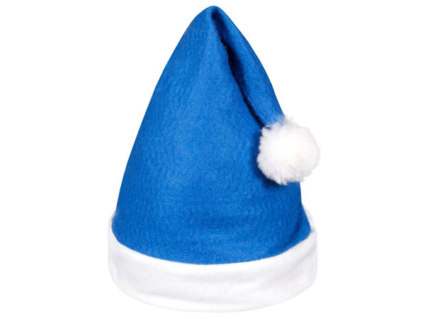 12 Stk. Weihnachtsmütze Nikolausmütze blau weiß mit Bommel 31