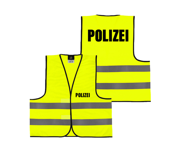 Alsino Warnweste mit Aufdruck - 5er 10er Sets Sicherheitsweste Polizei Sicherheit Personal Rücken/Front- Druck -  Gelb Orange M/XL/XXL/5XL