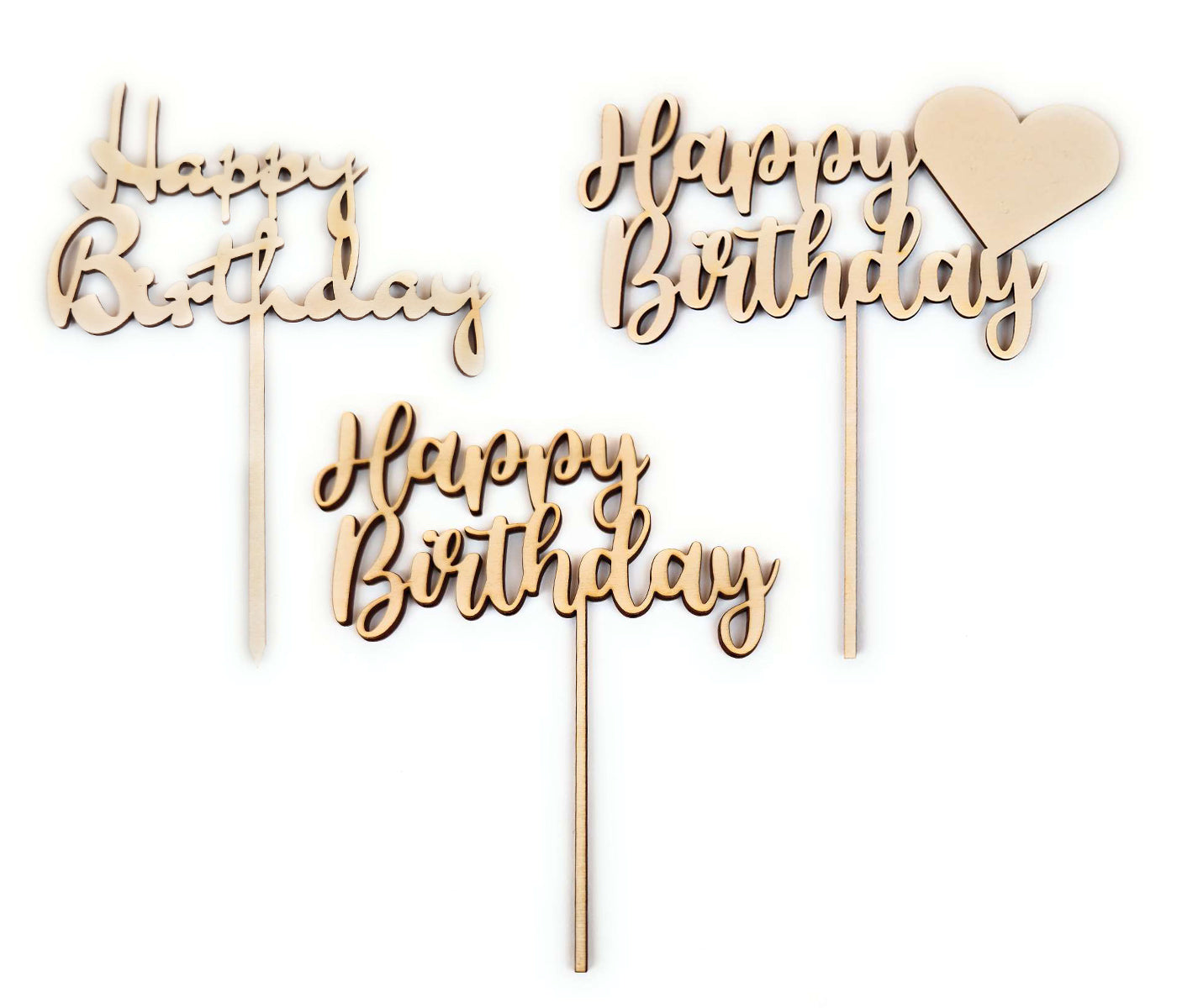 16-teilige Happy Birthday Cake Topper - Acryl Tortendeko In Schwarz & Gold