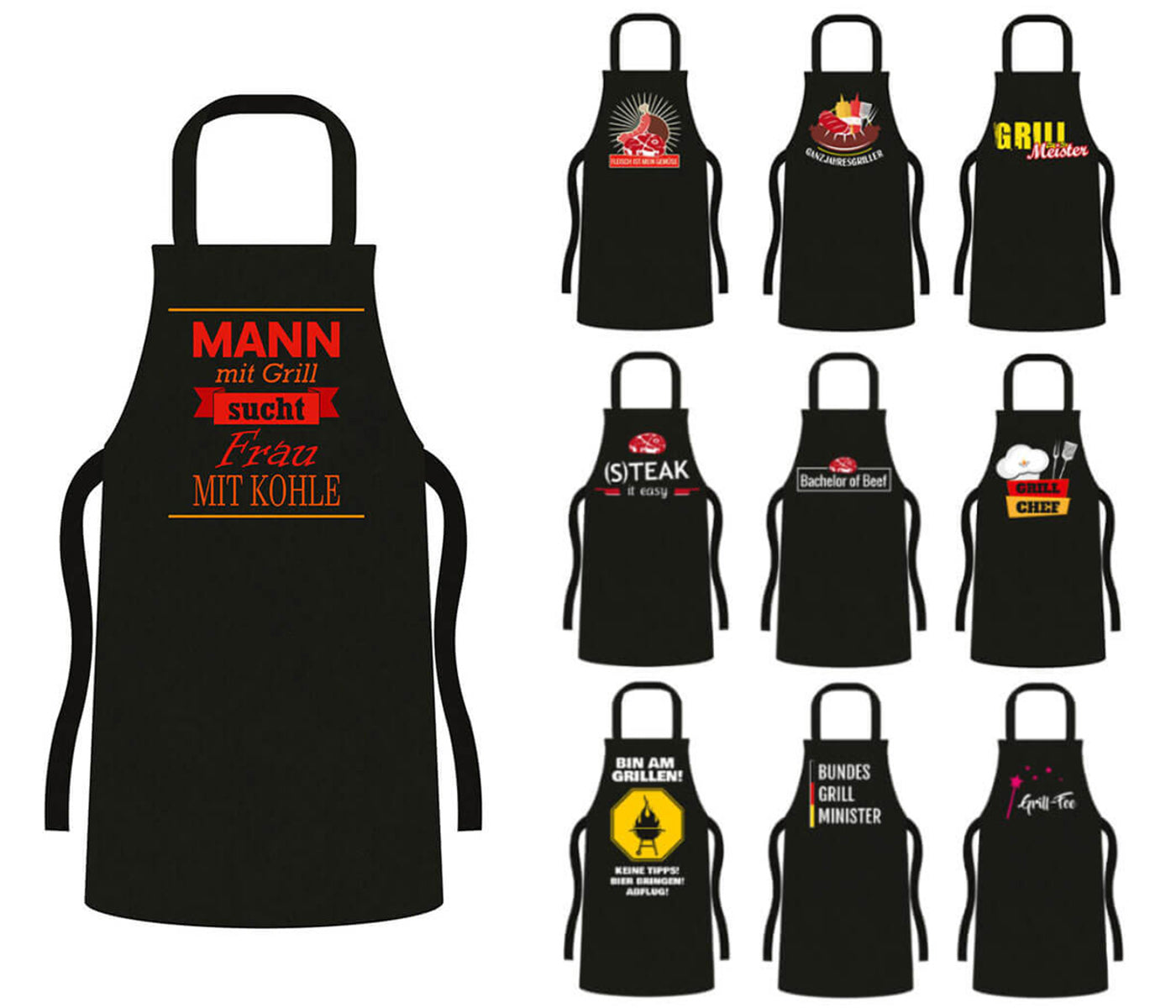 Grillschürze Mit Lustigem Spruch ‚Evolution: Affe Hobby Koch‘ – Aus 100% Baumwolle