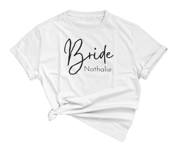 Alsino JGA Shirt Team Bride T-Shirt personalisiert mit Namen - Team Braut