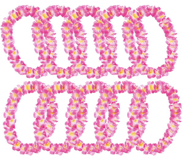 Alsino Hawaiiketten Blumenketten Hulaketten Hawaii Party Deko Girlanden Set gemischt Hawaii Beach Party Deko (pink gelb weiß)