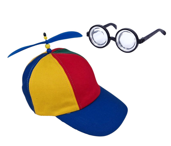 Bunte Baseballmütze mit Propeller und Idiotenbrille - Spaß und Farbe für jeden Anlass- Die perfekte Verkleidung für Erwachsene und junge Erwachsene
