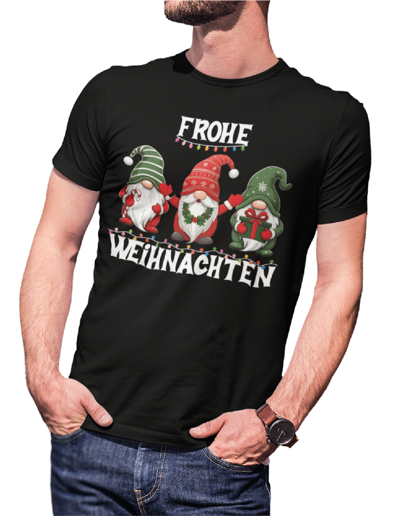 Alsino Frohe Weihnachten T-Shirt Wichtel Shirt Xmas Wichtel-Geschenk Geschenkidee Weihnachts TShirt - 100 % Baumwolle