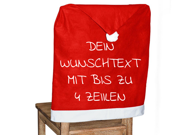 Alsino Personalisierte Weihnachtsstuhlhusse - Mit Wunschtext - Festliche Stuhldekoration für Weihnachten