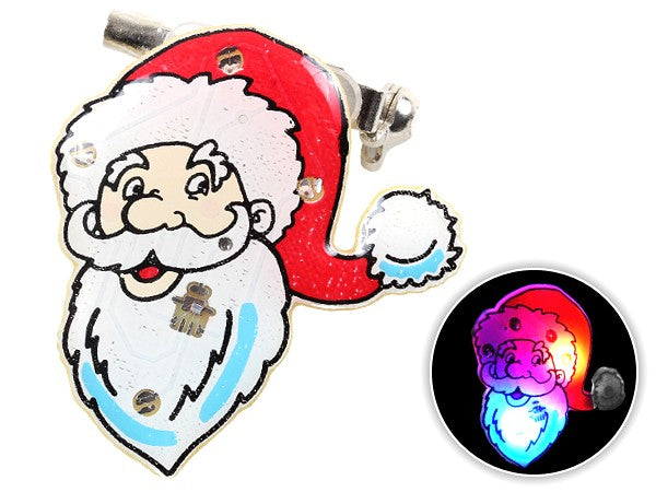 Blinki Anstecker Blinky Brosche Pin Button Weihnachtsmann Gesicht 57