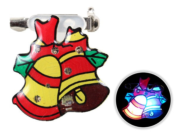Blinki Anstecker Blinky Brosche Pin Button Weihnachts-Glocken 60