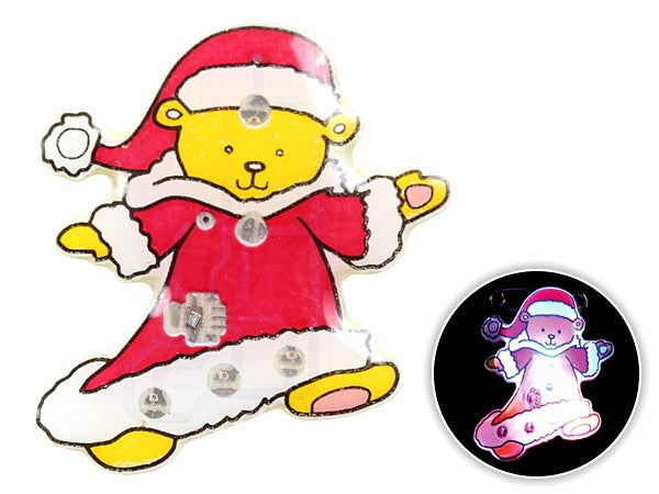 Blinki Anstecker Blinky Brosche Pin Button Weihnachts-Teddy 146