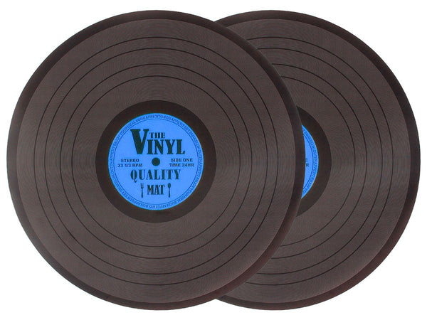 2-er Platzset Retro Schallplatte Vinyl Tischset blau