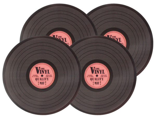 4-er Platzset Retro Schallplatte rosa
