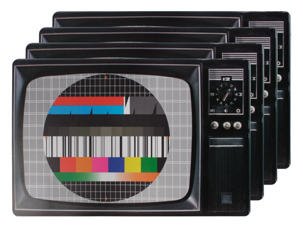 4er Set Platzsets Abwaschbar Retro HiFi