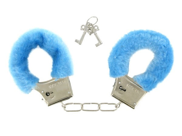 Handschellen Plüschhandschellen Plüsch Hand-Cuffs blau Plüsch Spaßpolizei 06