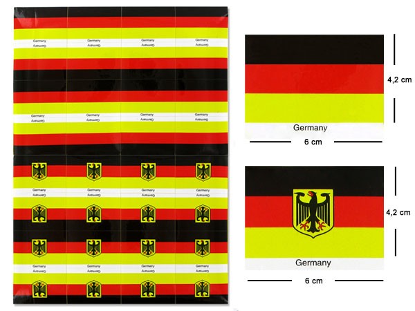 32 Stk. Fußball Deutschland Fan Sticker Aufkleber Flagge