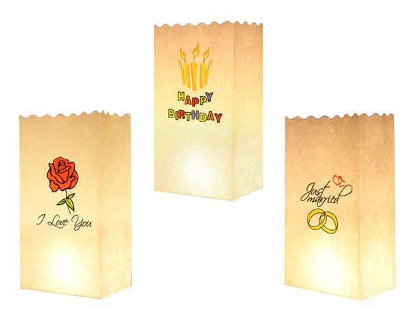Lichttüten Candle Bags - 10er Set mit Motiv