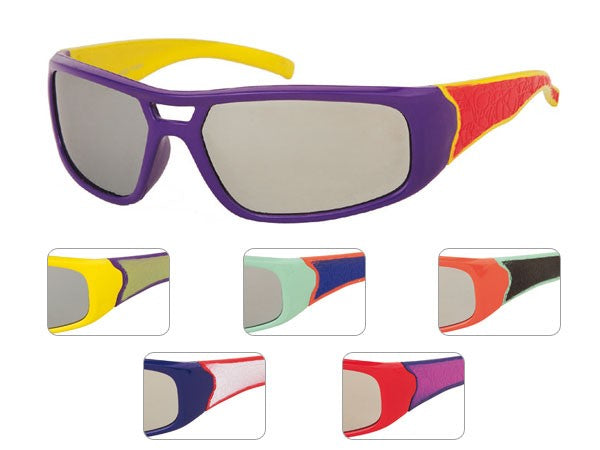 Sportliche Kinder Sonnenbrille silber verspiegelt Viper K-77