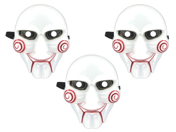 3 Stück Jigsaw Saw Maske Halloween Maske Fasching Karneval Party Maske Horrormaske