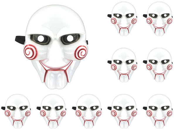 10 Stück Jigsaw Saw Maske Halloween Maske Fasching Karneval Party Maske Horrormaske
