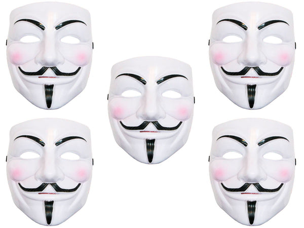 5 Stück V wie Vendetta Maske Anonymous Maske Fawkes Anonymous Occupy Karneval