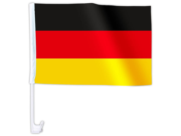 Alsino Deutschland Autoflagge Autofahne - 20 x 30 cm - mit Stab Flagge Fußball Fanartikel EM WM Deutschlandfahne - Stabiles Polyester, bis zu 100 km/h