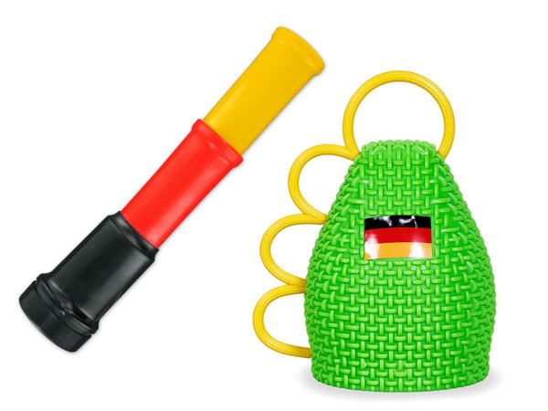 Caxirola Fantröte Set Maracas Set-DE03 Caxixi Fussball Fan Set Airblaster Rassel Stadiontröte