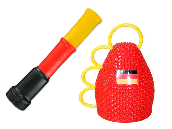 Caxirola Fantröte Set Maracas Set-DE04 Caxixi Fussball Fan Set Airblaster Rassel Stadiontröte