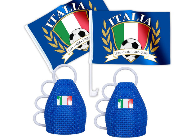 Fanset Italien 2x Caxirola 2x Autofahne