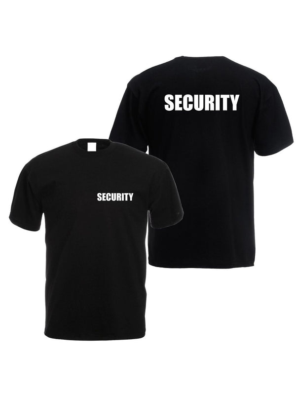 Alsino Security T-Shirt schwarz - Security-Shirt Sicherheit Shirt - 100 % Baumwolle Rundhals - Druck Brust & Rücken