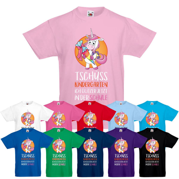 Kinder T-Shirt Einschulung Einhorn Grundschule Kindergarten