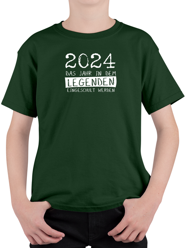 Kinder T-Shirt "Legenden eingeschult werden" Einschulung Schule Kindershirt Funshirt Rundhals 100 % Baumwolle Kids Jungen Mädchen Geschenk Geschenkidee