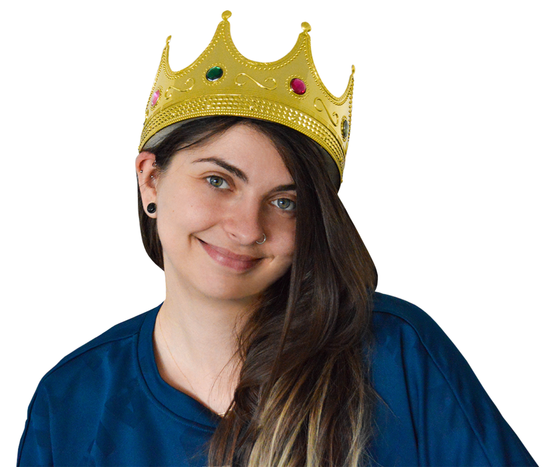 Alsino Krone König Goldene Königskrone Kostüm Crown Königin - Gold, Mit Glänzenden Steinen - Karneval Fasching Kostüm Verkleidung Geburtstag JGA