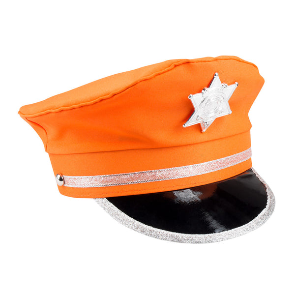 Polizei Mütze Orange Kopfbedeckung Fasching Karneval Rollenspiele Funartikel Kostümaccessoire Holland Fußball