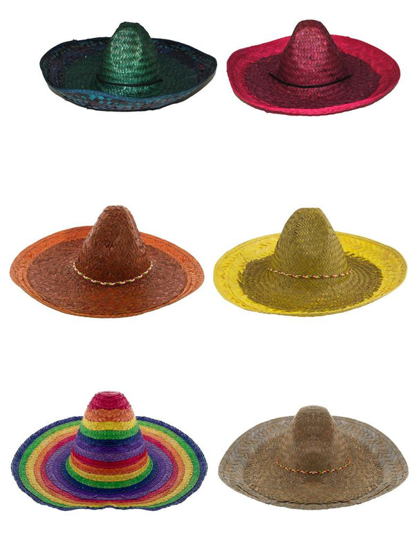 Sombrero Hut Mexikanerhut Strohhut Mexiko-Hut Mexikaner Partyhut Fasching Karneval Sommerhut Strandhut Mexicano Kostüm Herren Damen