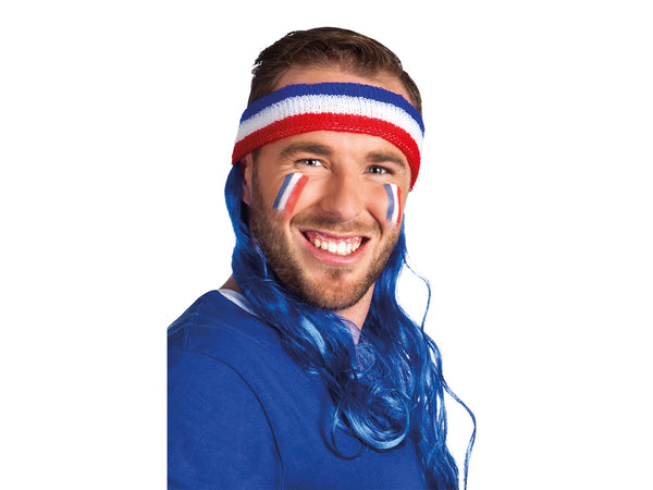 Stirnband Frankreich Fanartikel mit Haaren Accessoire