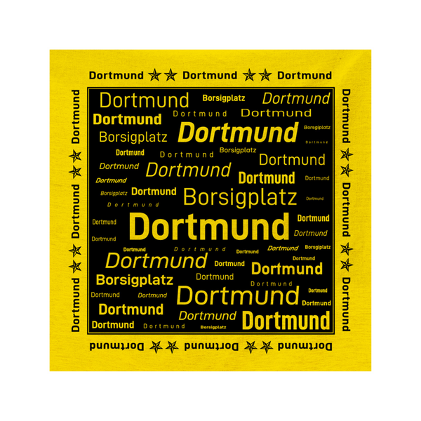 Alsino Dortmund Bandana Kopftuch schwarz-gelb Nickitücher Herren Damen Ruhrpott Fußball Fanartikel Halstuch