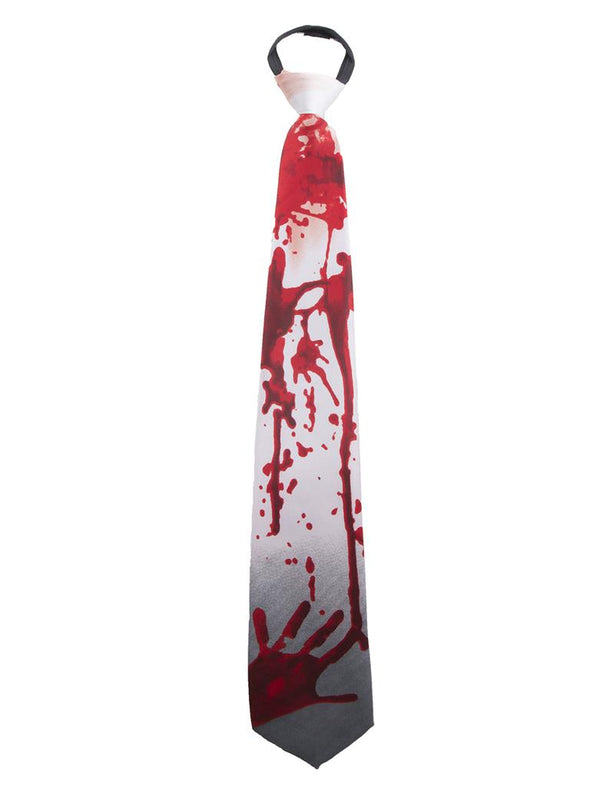 Krawatte Fasching Schlips Blutspritzer Weiss Schmal Halsbinde Blut Krawatten Halloween Kostüm Zubehör