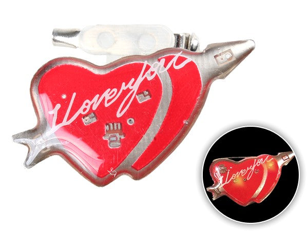 Blinki Anstecker Blinky Brosche Pin Button Doppelherz I Love you 91