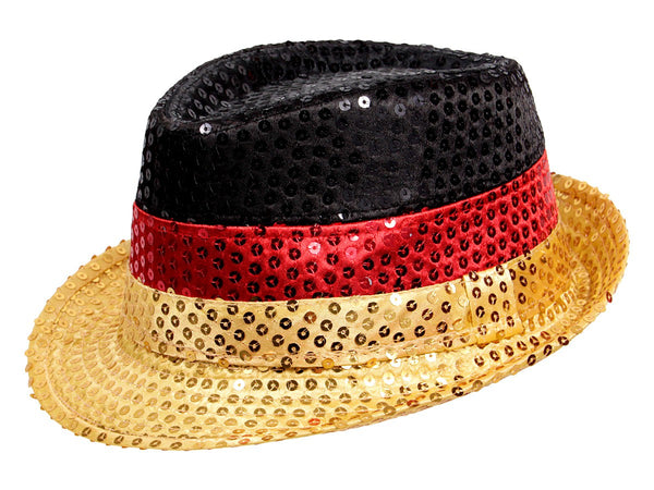 Deutschland Pailletten Trilby Glitzerhut