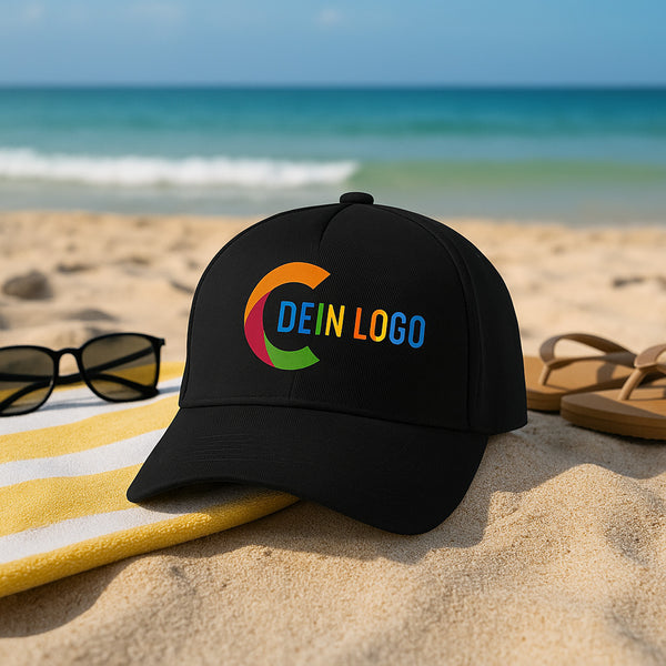 Baseball Cap personalisiert mit Wunschtext oder Logo – individuell gestaltbare Kappe für Damen & Herren – hochwertiger DTF Druck, größenverstellbar, klassischer Schnitt – Geschenkidee für Verein, Team, Firma, JGA, Crew
