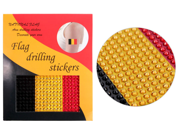 Strass Tattoo Fanartikel Belgien Flagge