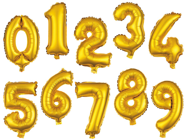 XXL Folienballons Luftballon Heliumballon Zahlenballon Ziffer 0-9 gold 80 cm