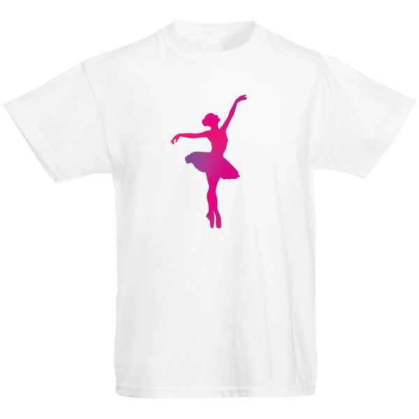 Kinder-T-Shirt mit Ballerina-Muster in rosa