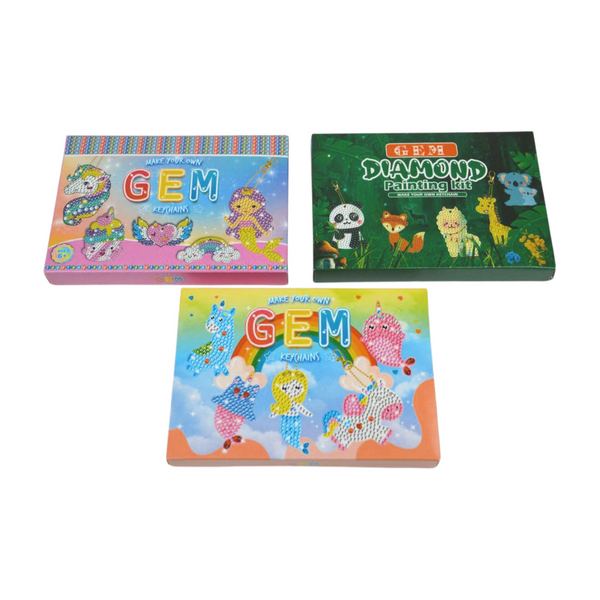 Diamond Painting Schlüsselanhänger 5er Set DIY Malerei Ornament Diamant Anhänger Schlüsselbund Stickerei Keychains Schlüsselkettenanhänger Gem-Anhänger für Kinder