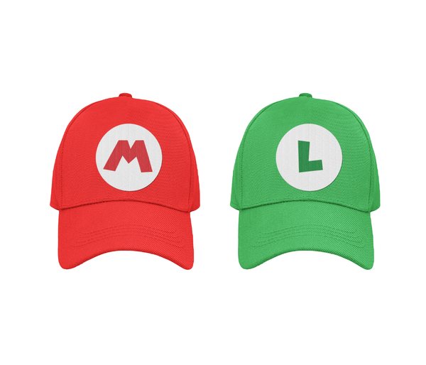 Mario und Luigi Cap Rot Grün Fasching Karneval Mottoparty Party Hut Mütze Basecap Snapback Baseballkappe