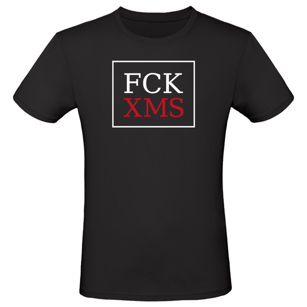 T-Shirt "FCK XMS" Natale XMAS Top Moda Anti Natale - varie taglie e colori - Per donne e uomini.