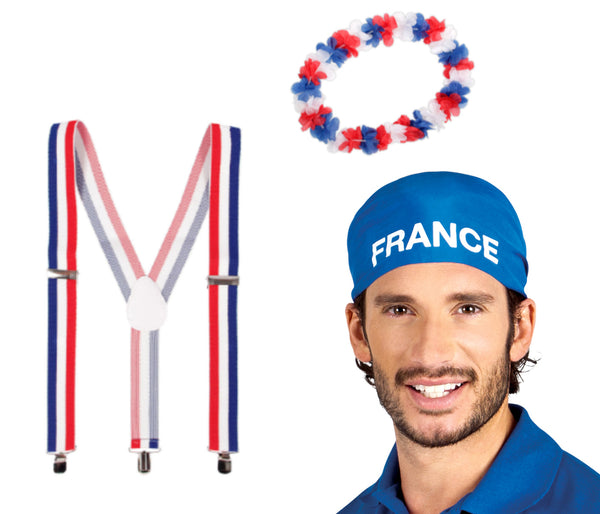 3-teiliges Frankreich Fanset Fanartikel