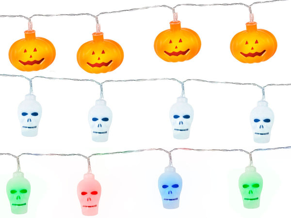 LED Happy Halloween Girlande Kürbis