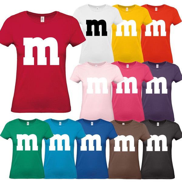 MM Shirt T-Shirt 100% Baumwolle M&M Damen Kostüm Verkleidung M und M Gruppen T-Shirt - Karneval Fasching JGA Festival