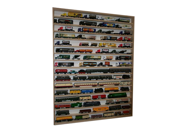 V82A Sammlervitrine Holz / 90 cm x 115 cm x 6 cm Fächer 16