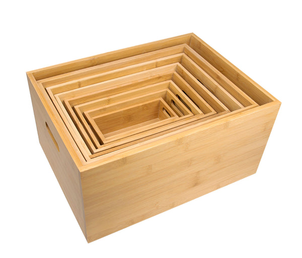 Holz-Kiste aus Bambus Aufbewahrungsbox & Geschenkkiste – Deko Geschenkbox