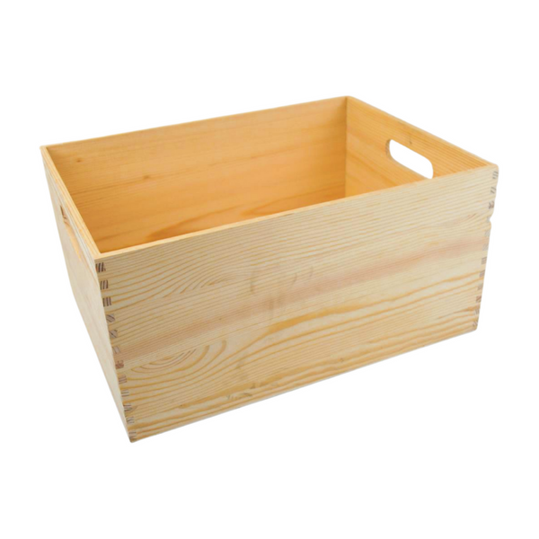 Aufbewahrungsbox Naturholz mit Griffen Holzkiste Allzweck - für Haushalt, Büro, Hobby